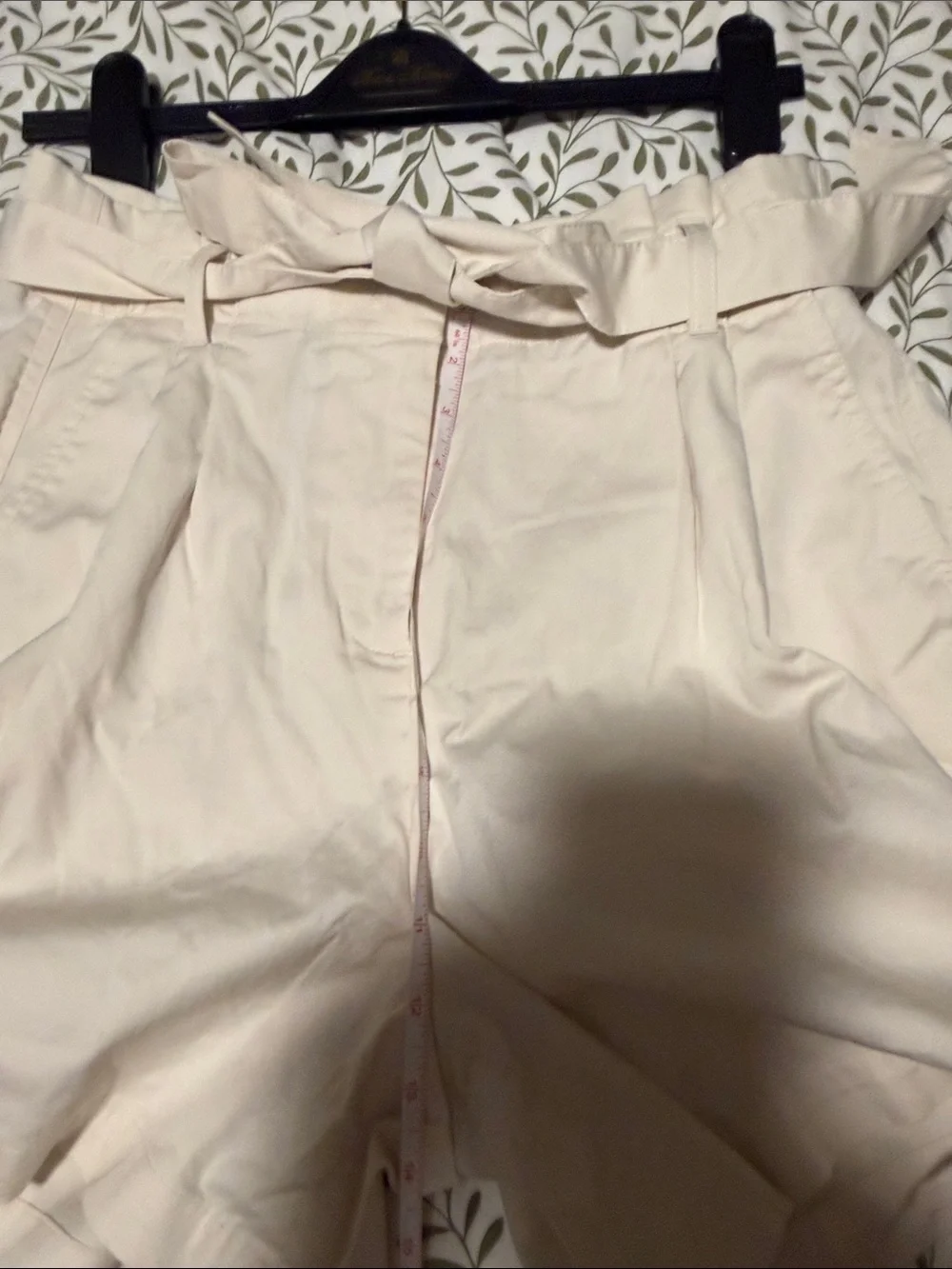 J. Crew Cream High-Waist Paperbag Tie Shorts